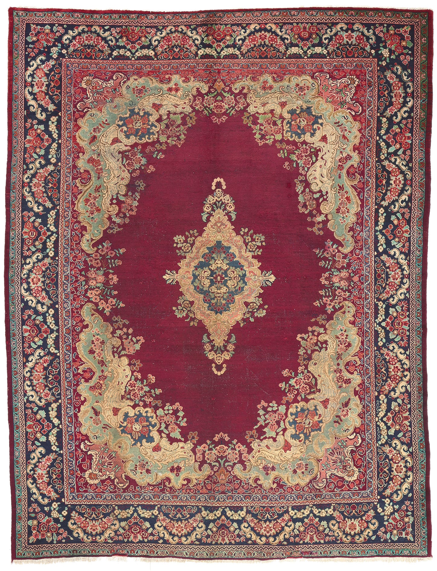 10 x 14 Vintage Persian Mahal Rug 73804