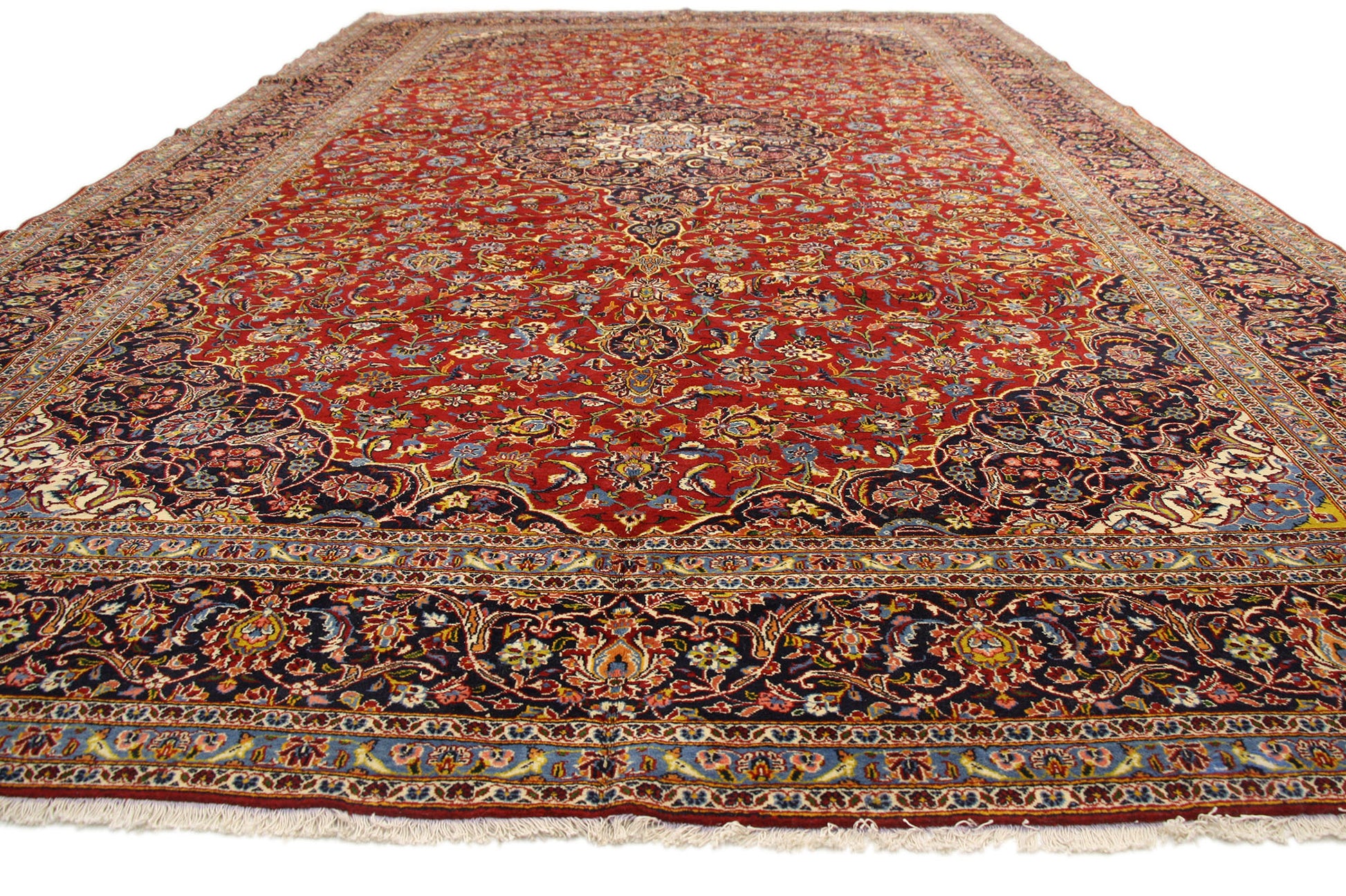 11 x 17 Vintage Persian Kashan Rug 76210