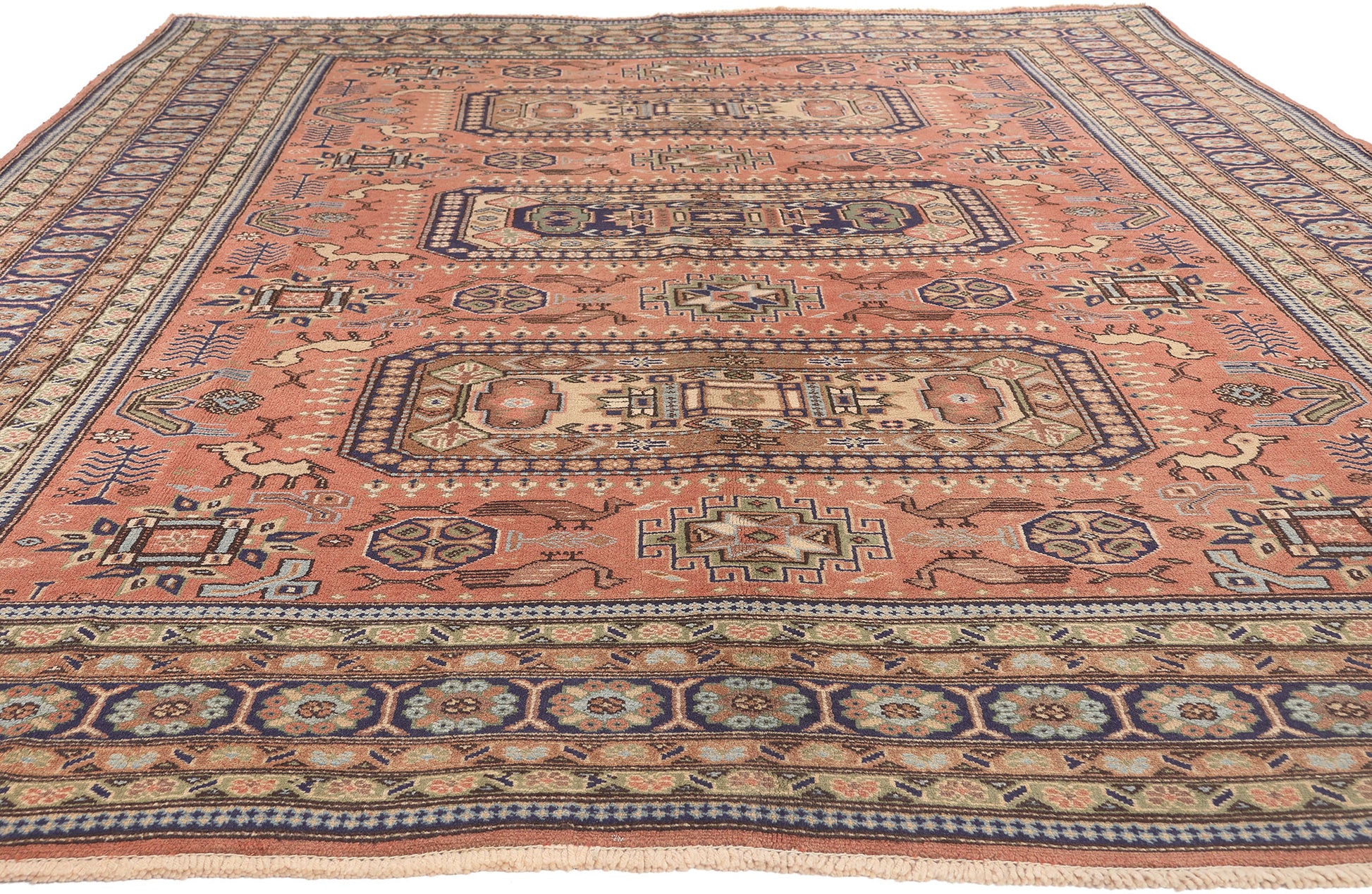 7 x 10 Vintage Persian Ardabil Rug 74930