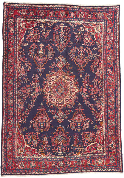 7 x 10 Vintage Persian Mehraban Rug 76024