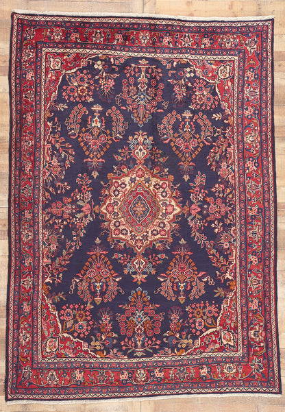 7 x 10 Vintage Persian Mehraban Rug 76024