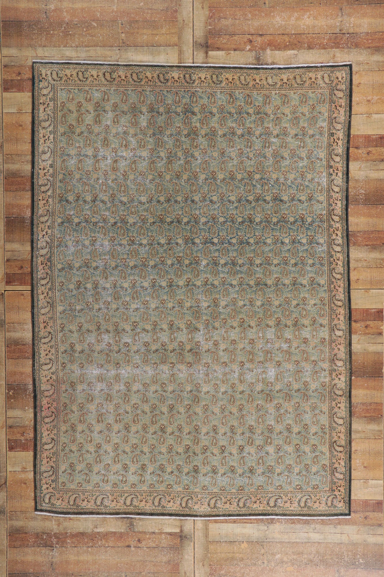 7 x 9 Vintage Persian Qum Rug 61004