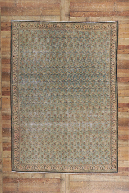 7 x 9 Vintage Persian Qum Rug 61004