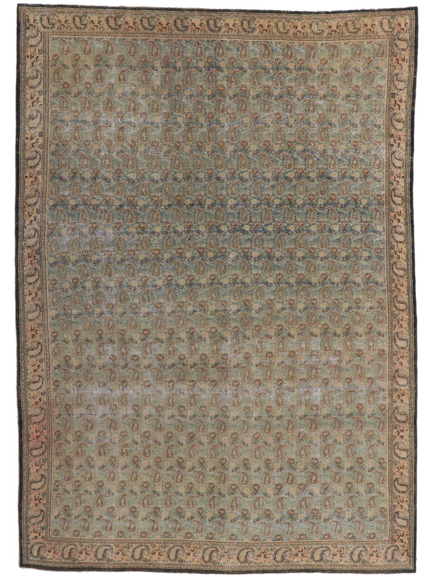 7 x 9 Vintage Persian Qum Rug 61004