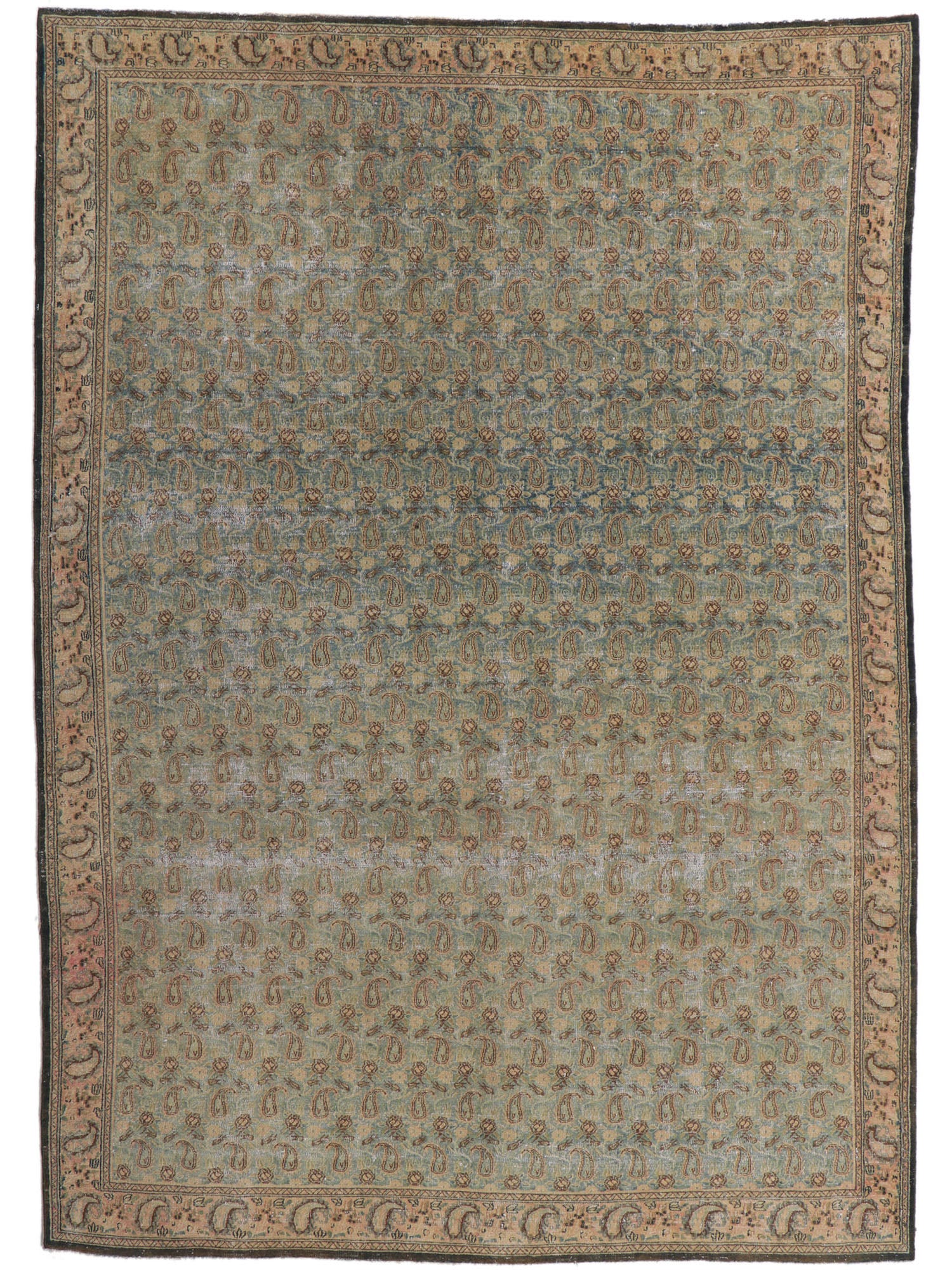 7 x 9 Vintage Persian Qum Rug 61004