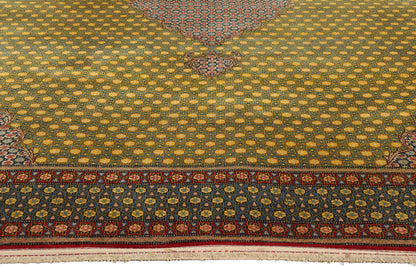 8 x 11 Vintage Yellow Persian Tabriz Rug 21683
