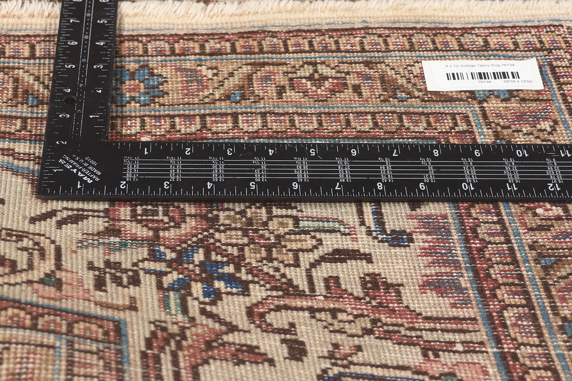 8 x 12 Vintage Persian Tabriz Rug 76734