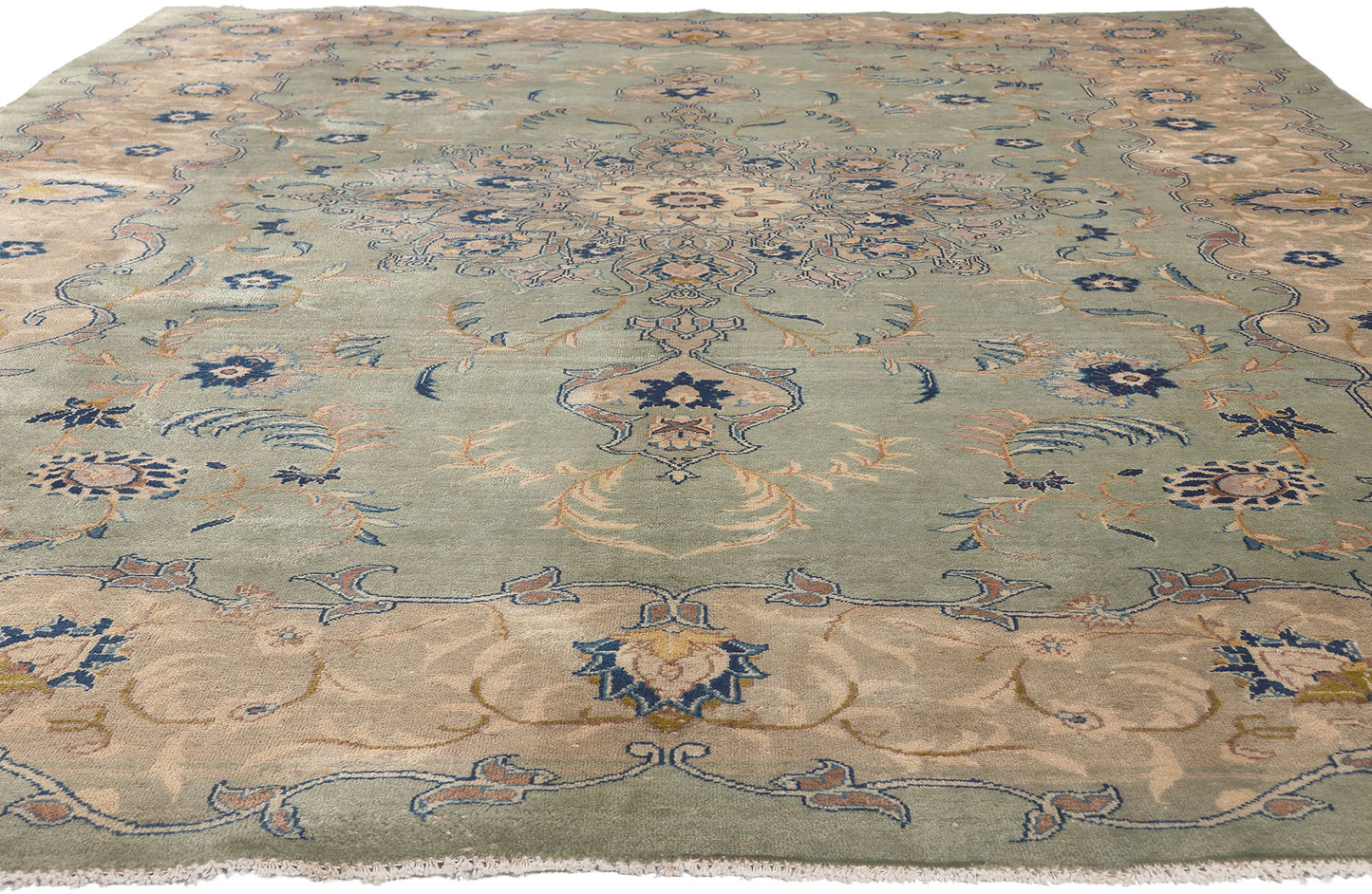 8 x 12 Vintage Persian Kashan Rug 73574
