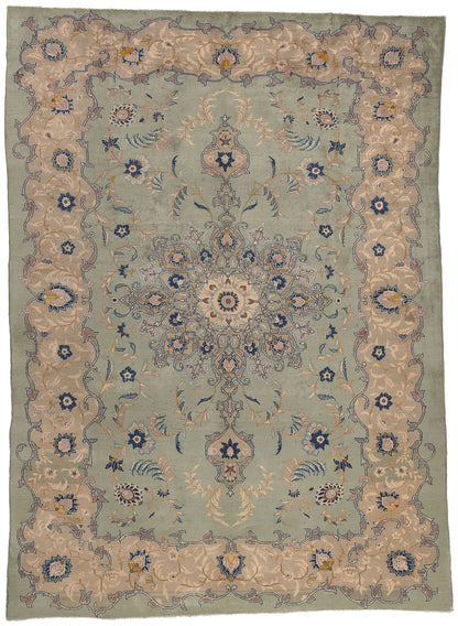 8 x 12 Vintage Persian Kashan Rug 73574