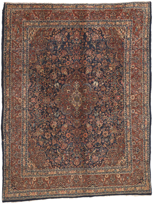 9 x 12 Antique Persian Hamadan Rug 76597