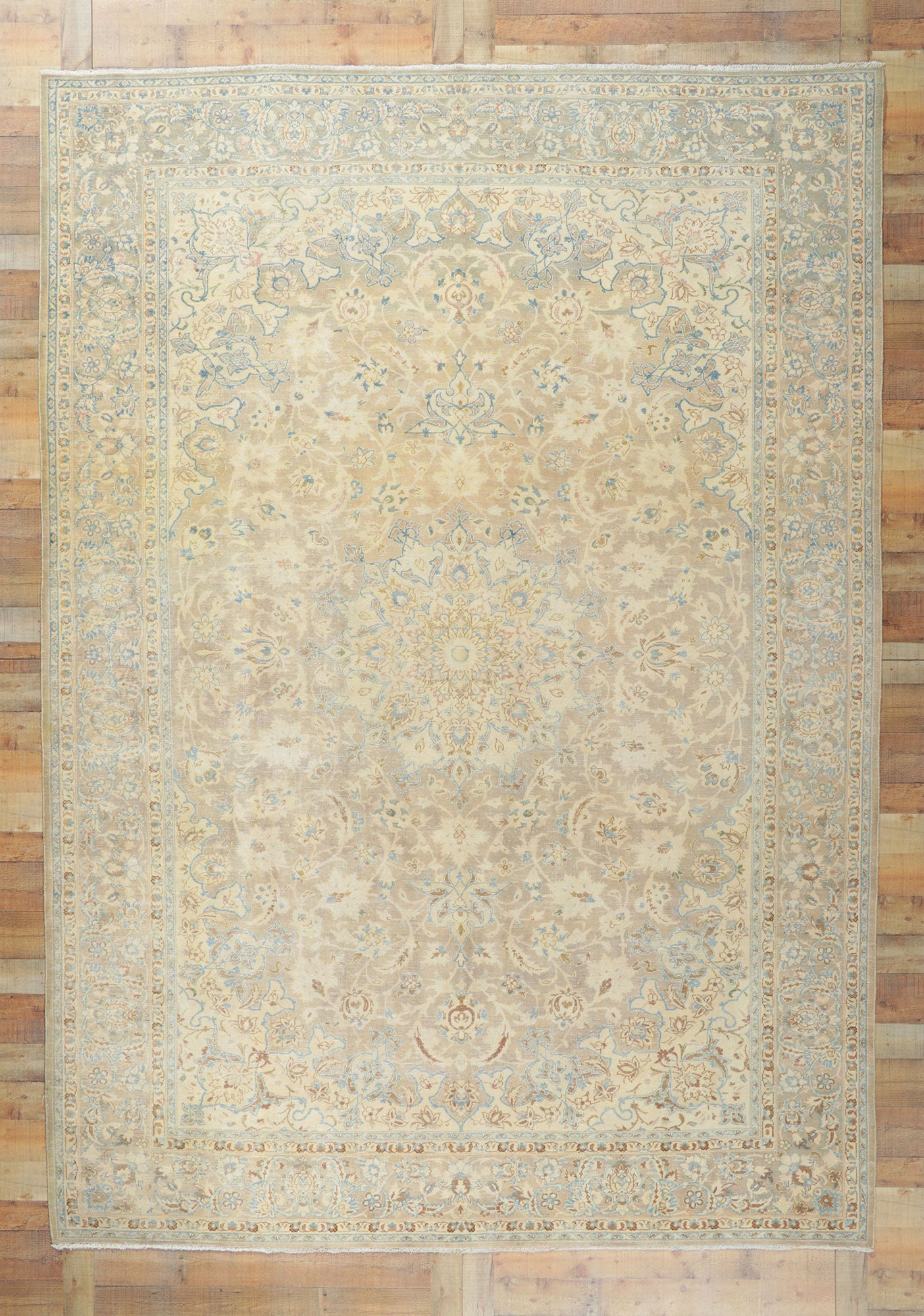 9 x 13 Vintage Persian Kashan Rug 61129