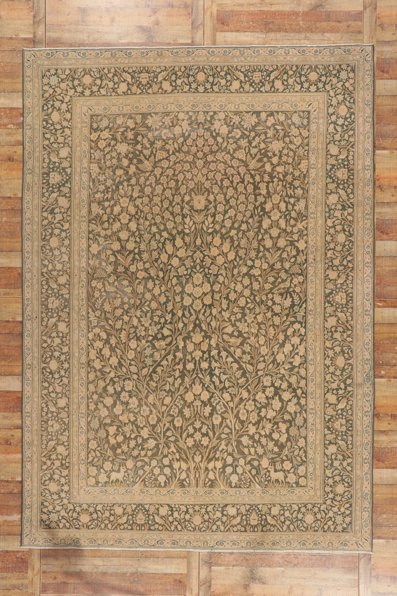 9 x 13 Vintage Persian Tabriz Rug 53731