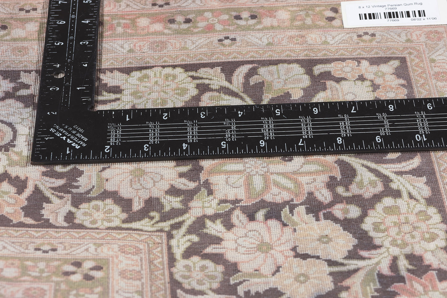 8 x 12 Vintage Persian Silk Qum Rug 77669