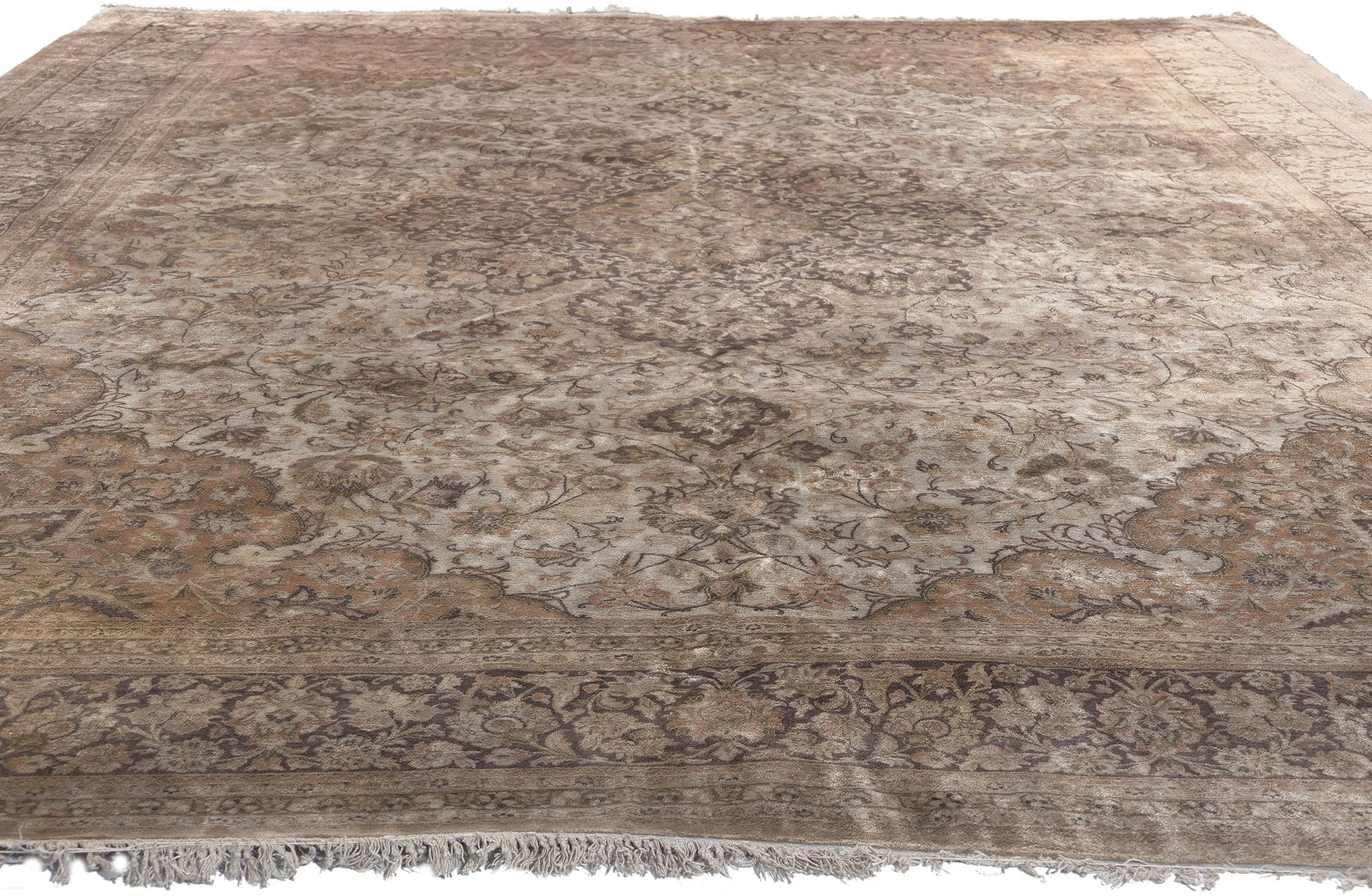 8 x 12 Vintage Persian Silk Qum Rug 77669