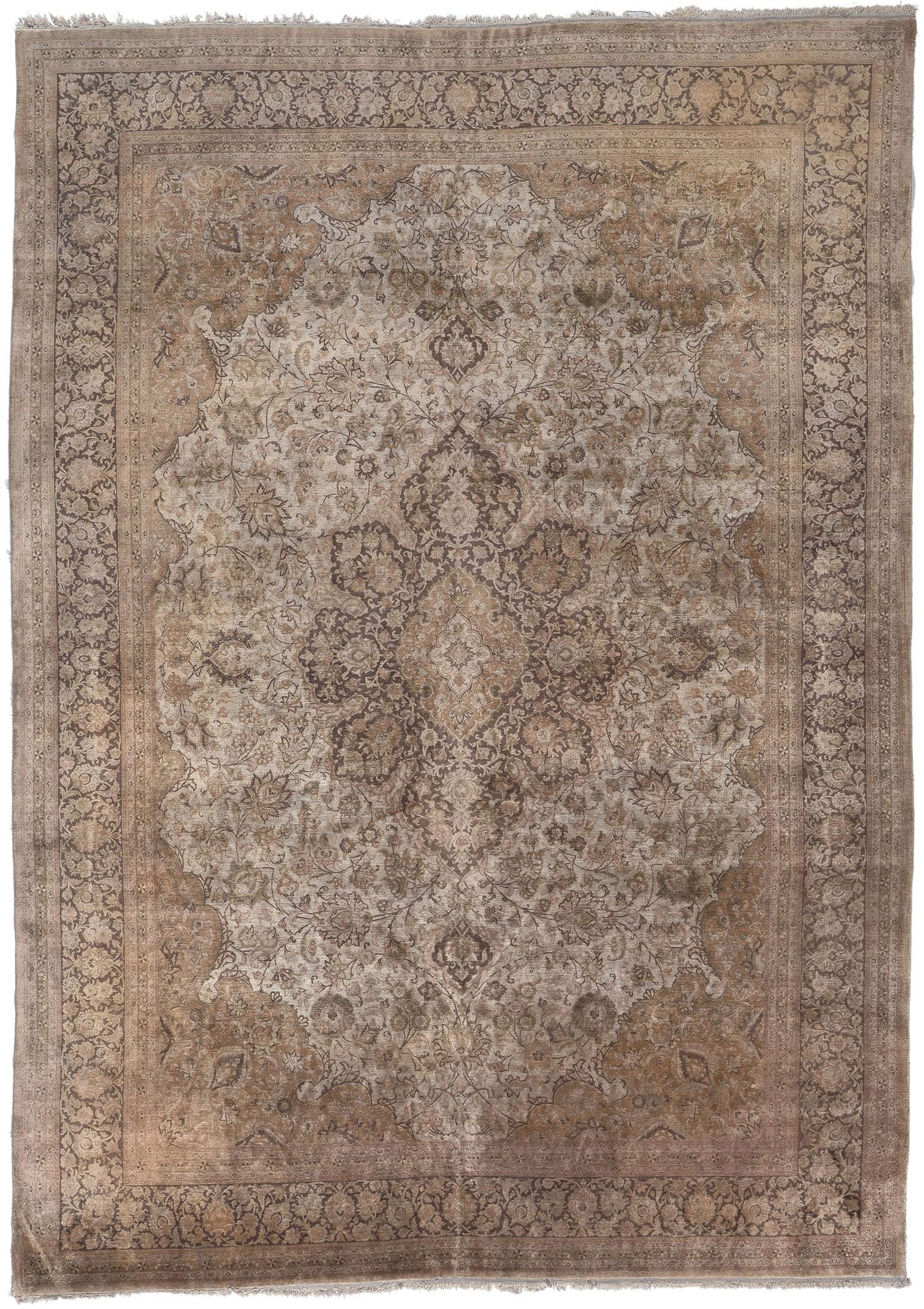 8 x 12 Vintage Persian Silk Qum Rug 77669