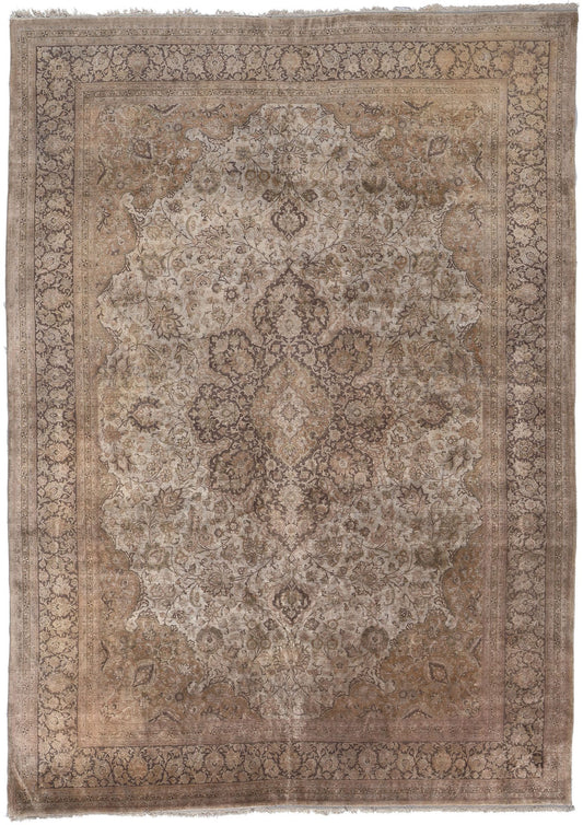 8 x 12 Vintage Persian Silk Qum Rug 77669