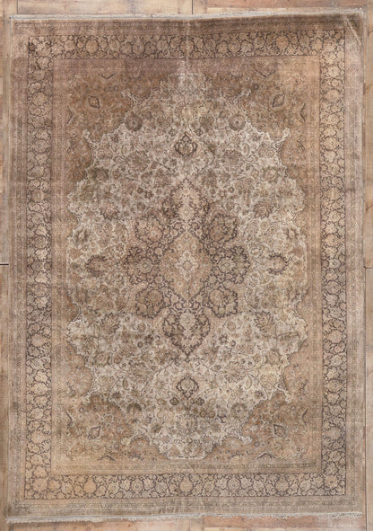 8 x 12 Vintage Persian Silk Qum Rug 77669