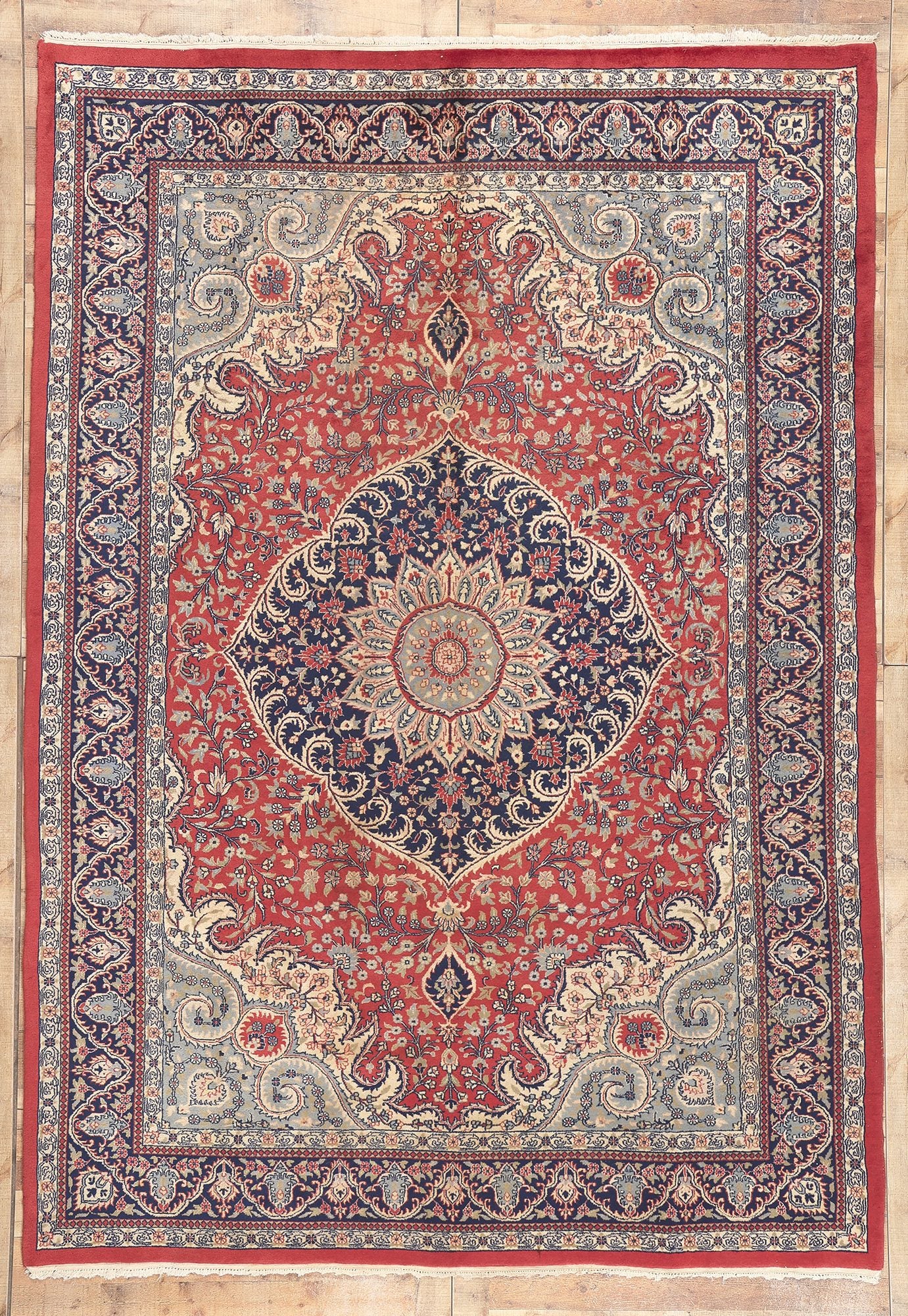 8 x 11 Vintage Indian Tabriz Rug 74404