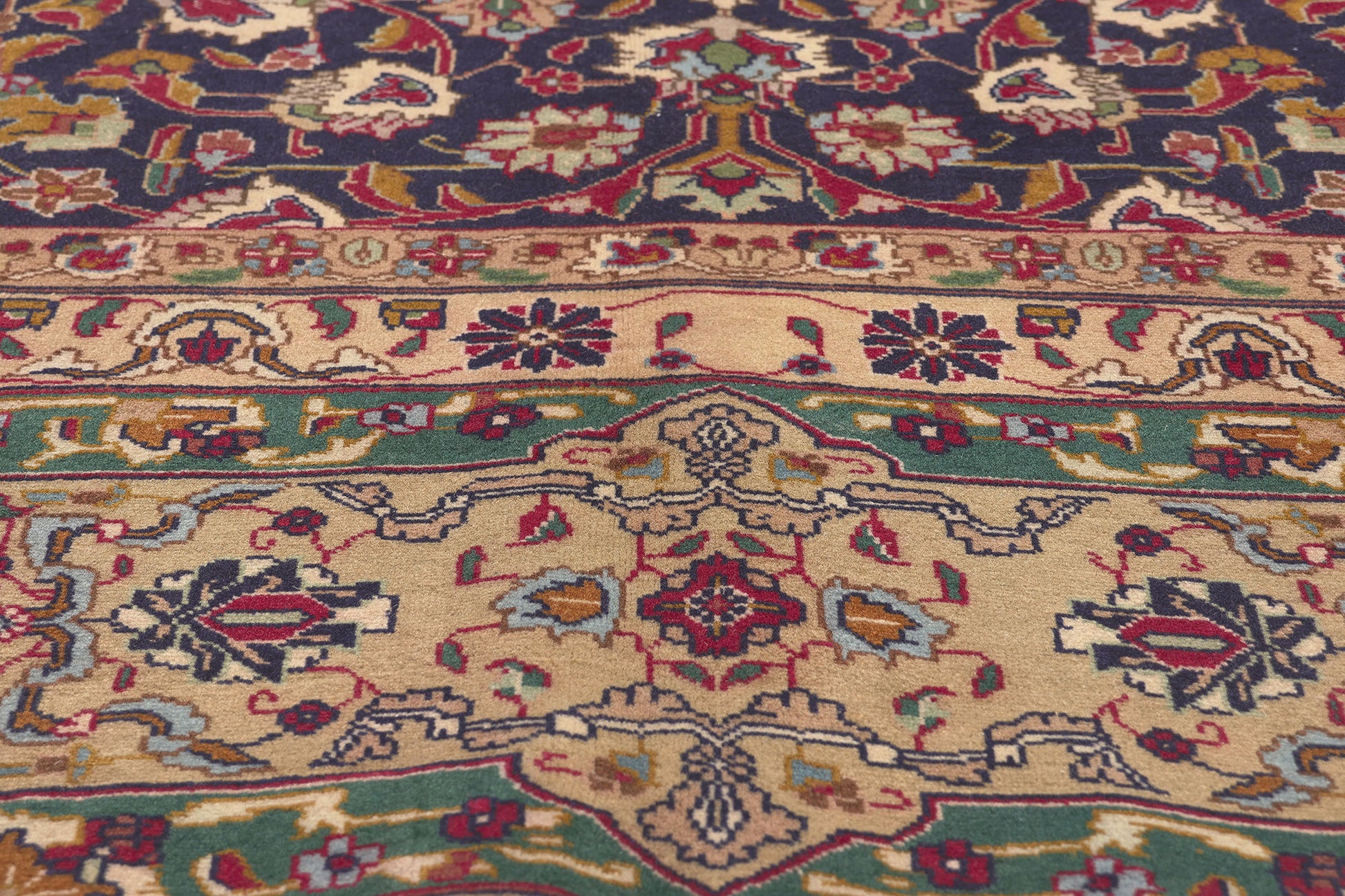 10 x 13 Vintage Persian Tabriz Rug 60714
