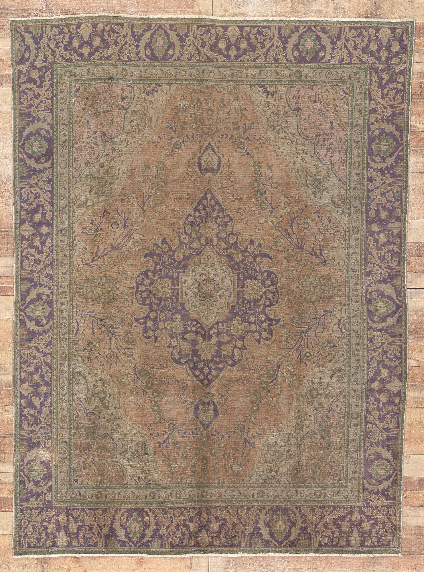 7 x 10 Antique Persian Tabriz Rug 74850