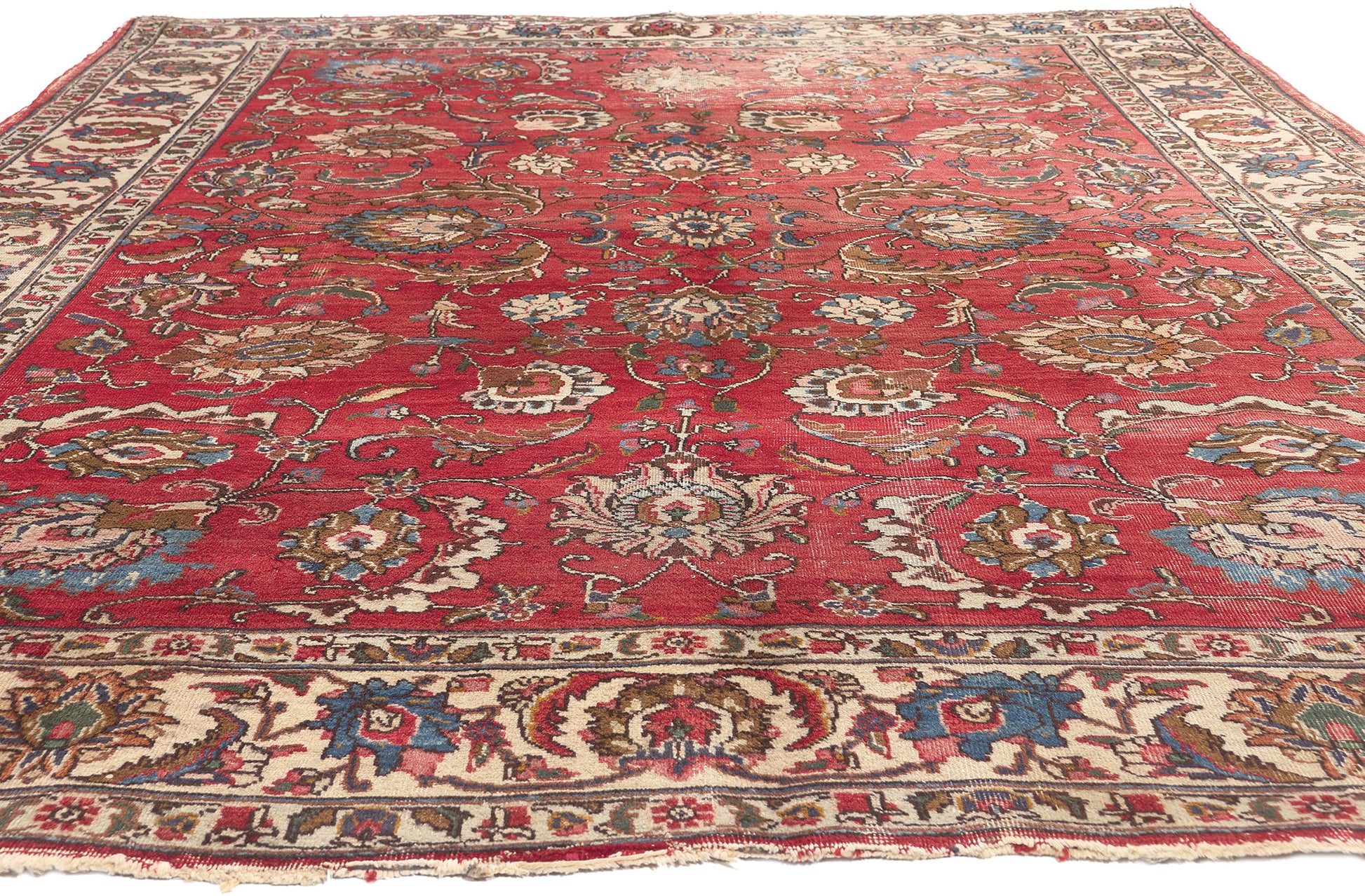7 x 11 Vintage Persian Tabriz Rug 78237