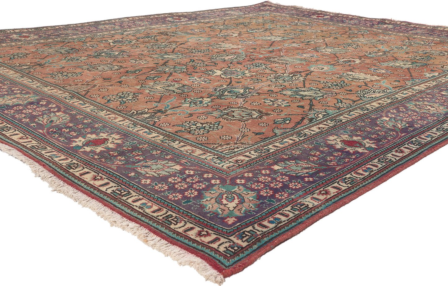 8 x 10 Vintage Persian Tabriz Rug 75505