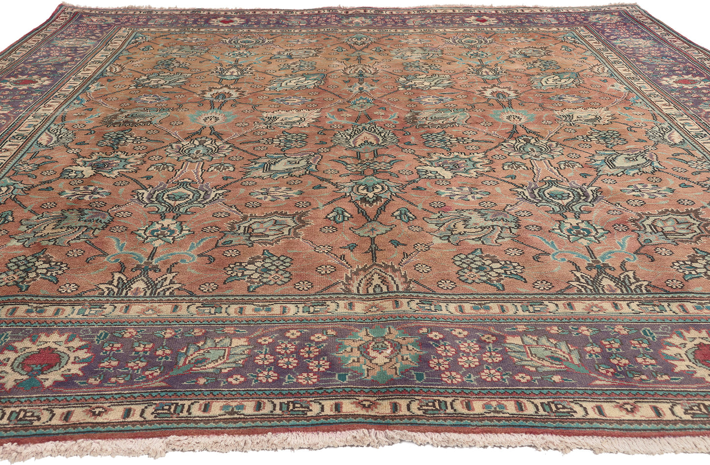 8 x 10 Vintage Persian Tabriz Rug 75505