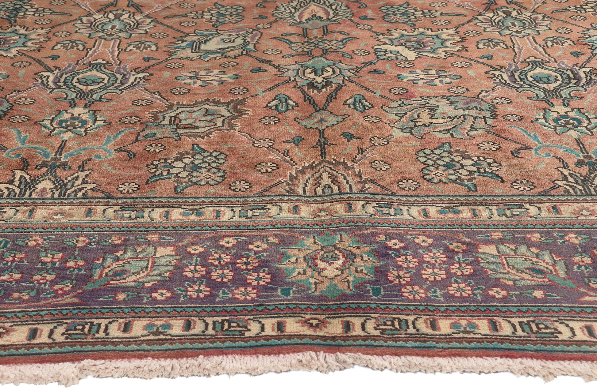 8 x 10 Vintage Persian Tabriz Rug 75505