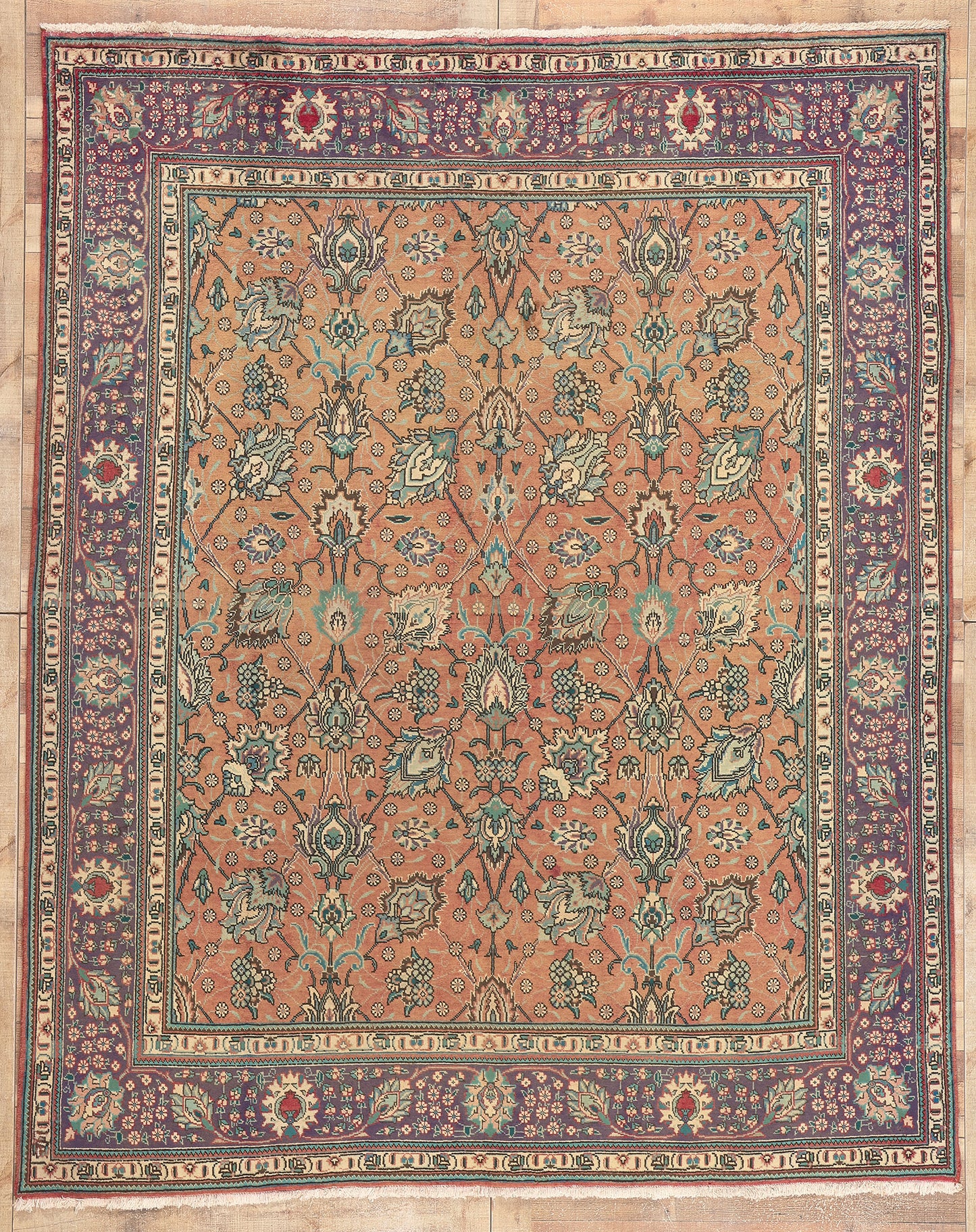 8 x 10 Vintage Persian Tabriz Rug 75505