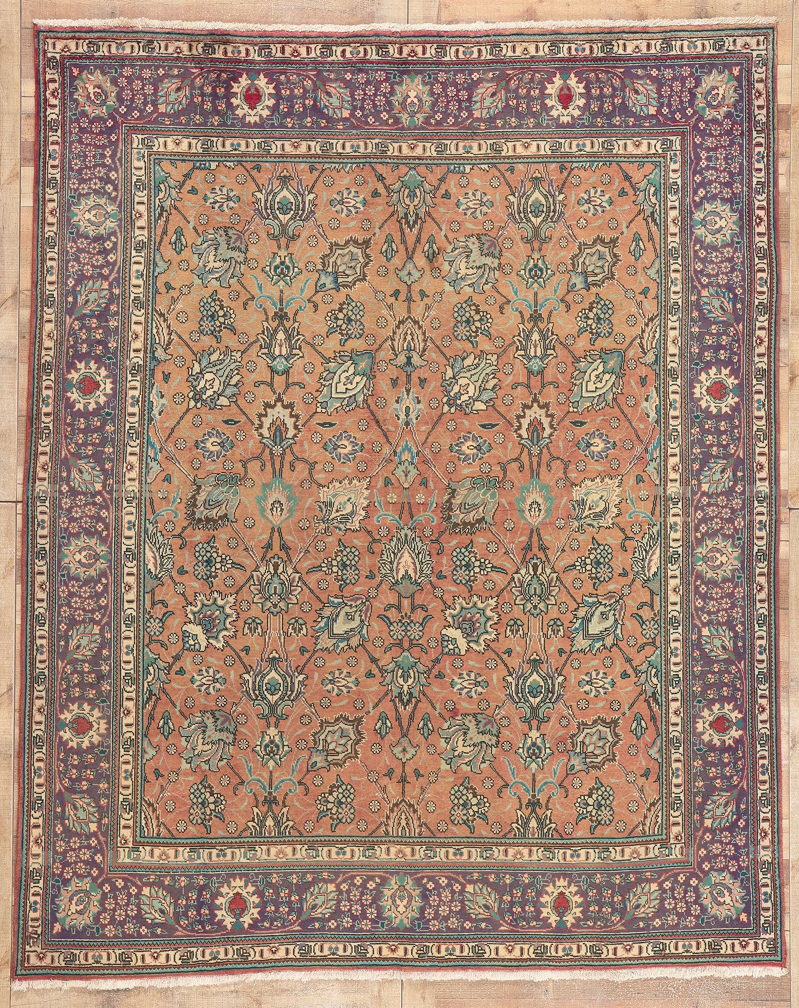 8 x 10 Vintage Persian Tabriz Rug 75505