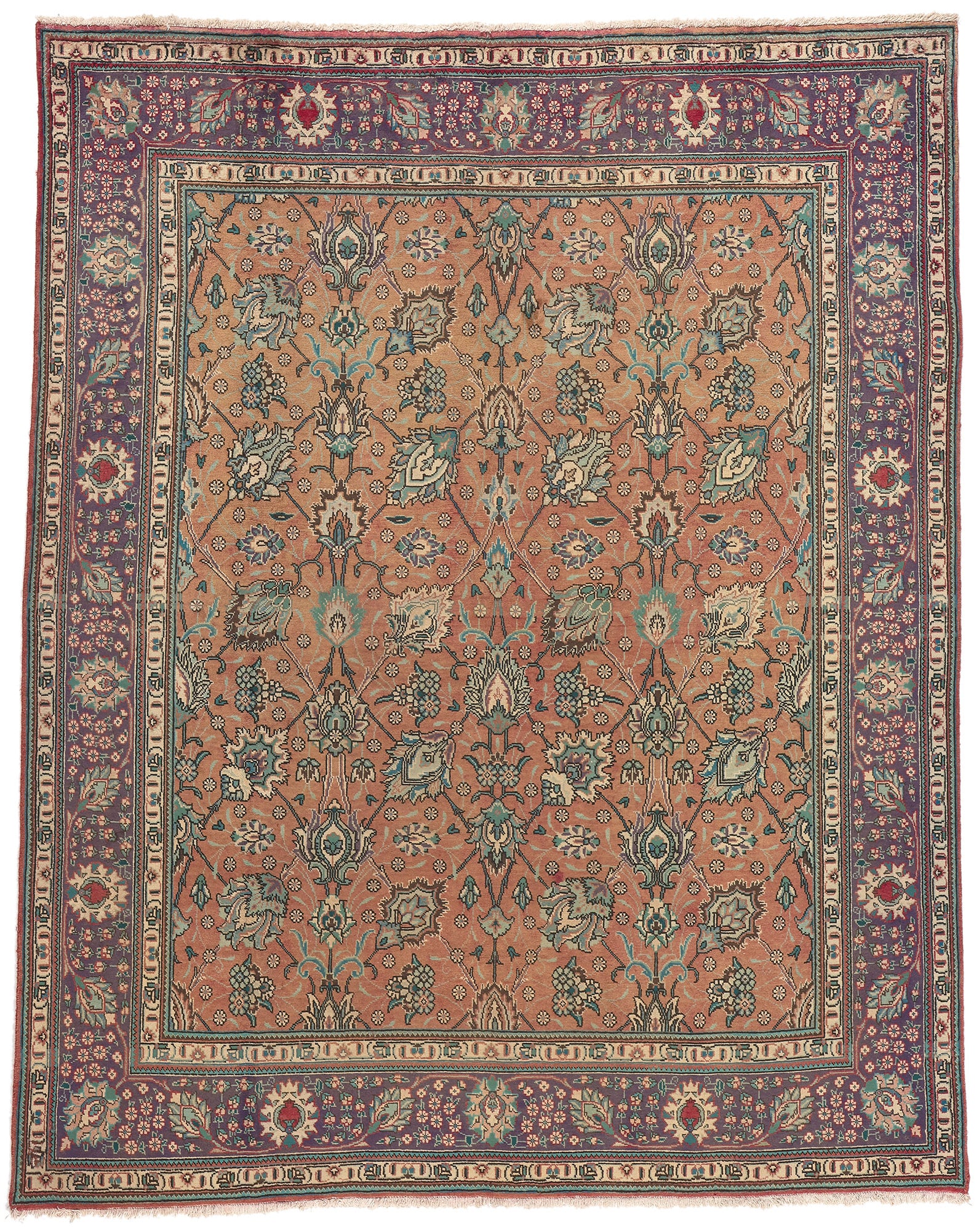 8 x 10 Vintage Persian Tabriz Rug 75505