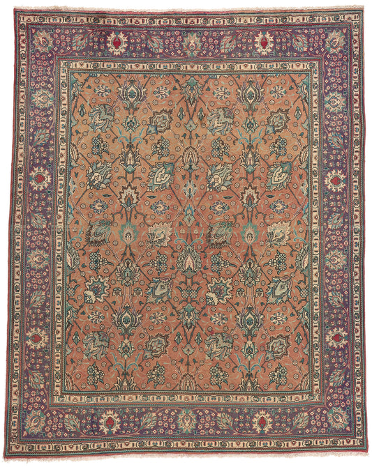 8 x 10 Vintage Persian Tabriz Rug 75505