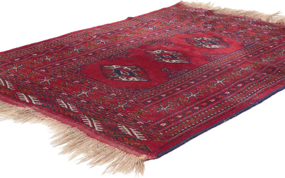3 x 4 Vintage Persian Turkoman Rug 78705