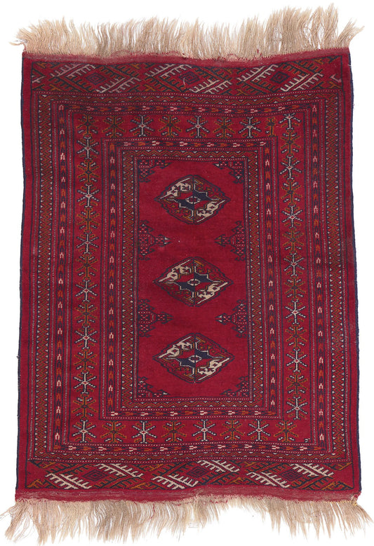 3 x 4 Vintage Persian Turkoman Rug 78705