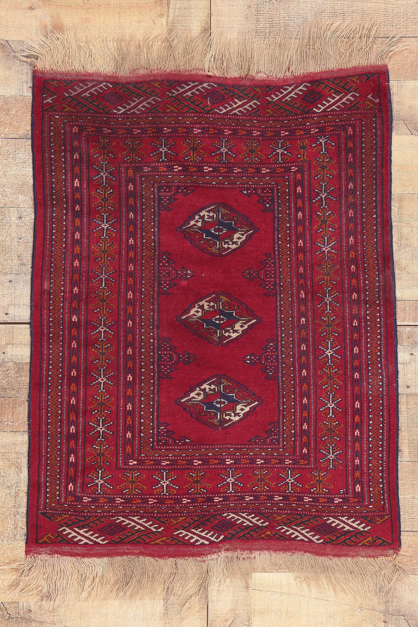 3 x 4 Vintage Persian Turkoman Rug 78705