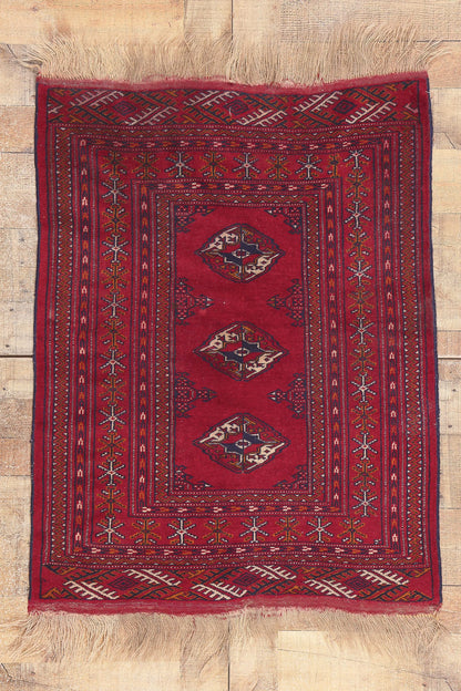 3 x 4 Vintage Persian Turkoman Rug 78705