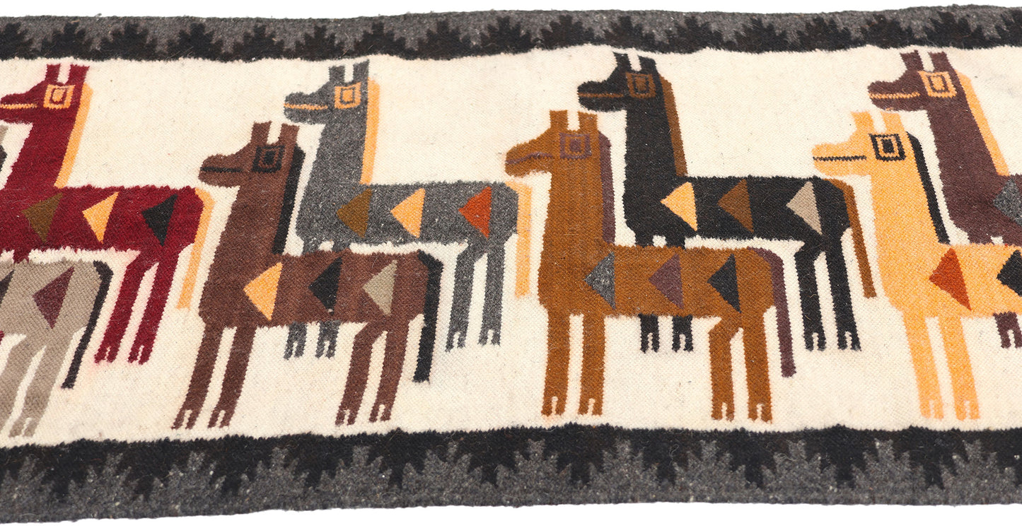 2 x 3 Vintage Peruvian Alpaca Pictorial Rug 78751