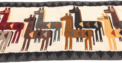 2 x 3 Vintage Peruvian Alpaca Pictorial Rug 78751