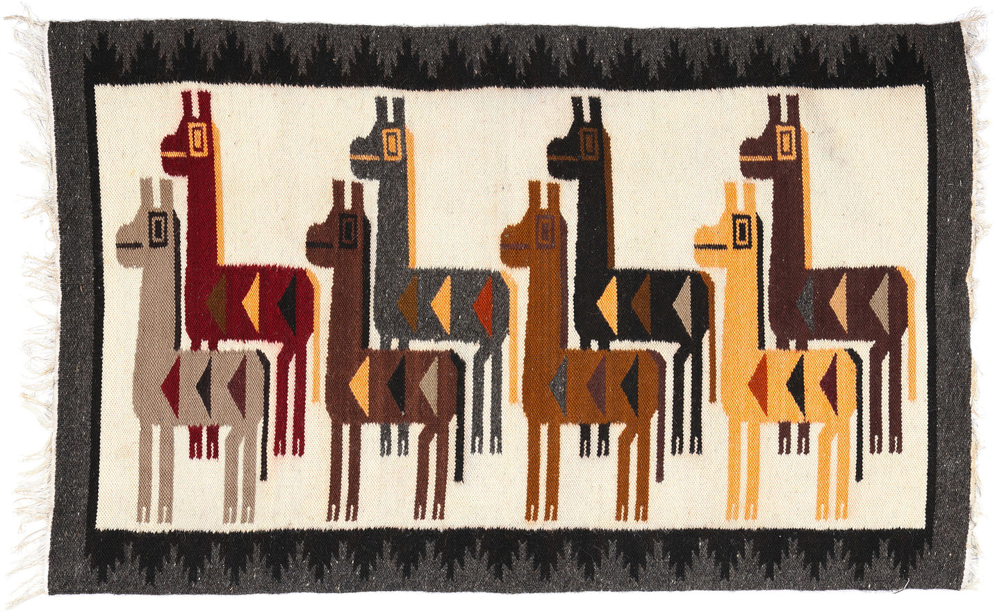 2 x 3 Vintage Peruvian Alpaca Pictorial Rug 78751