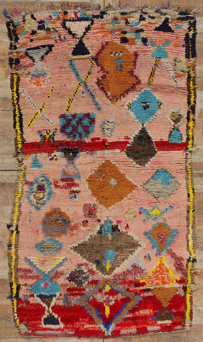 4 x 8 Vintage Pink Boujad Moroccan Rug 21802