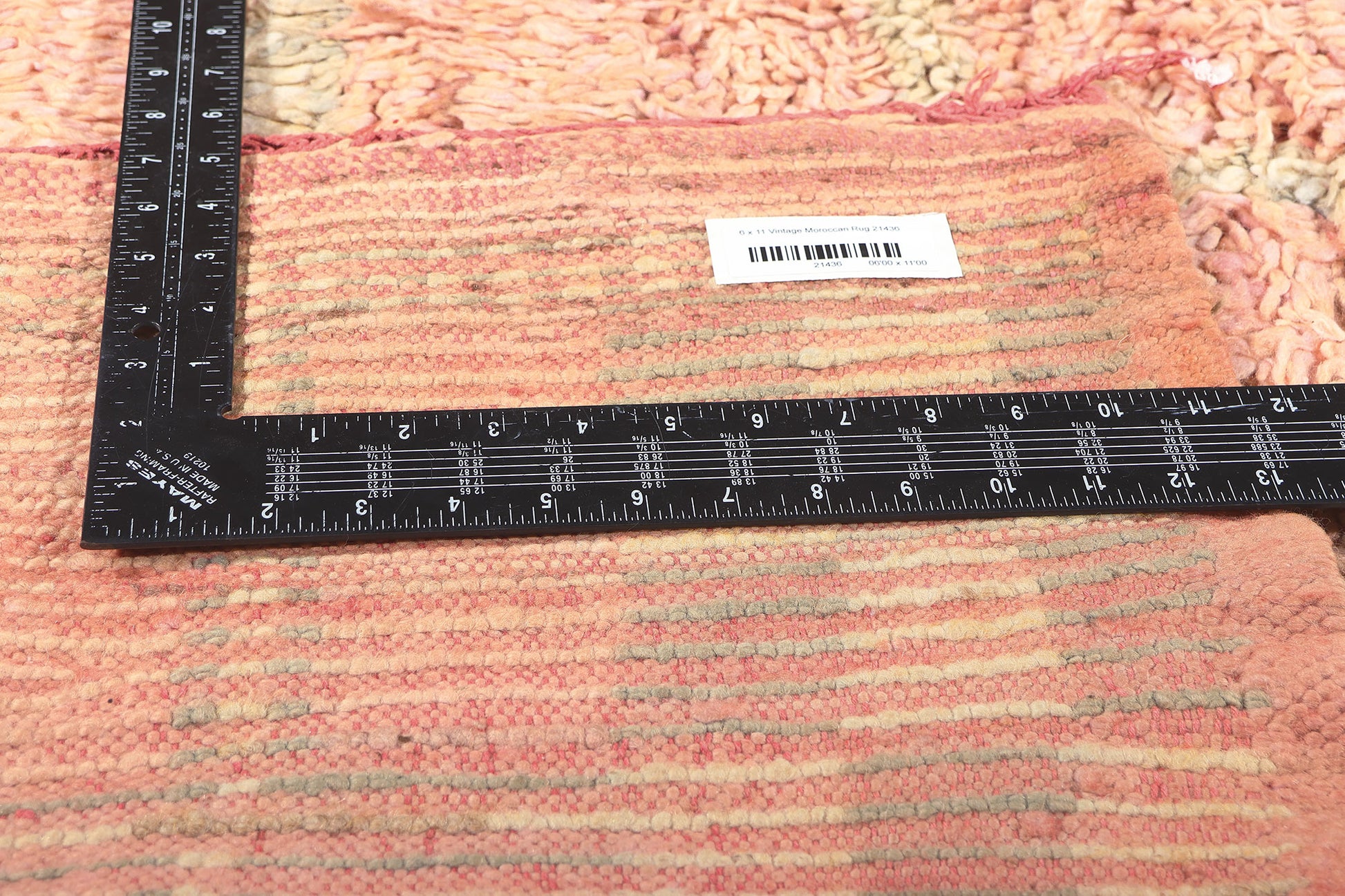 6 x 11 Vintage Pink Boujad Moroccan Rug 21436