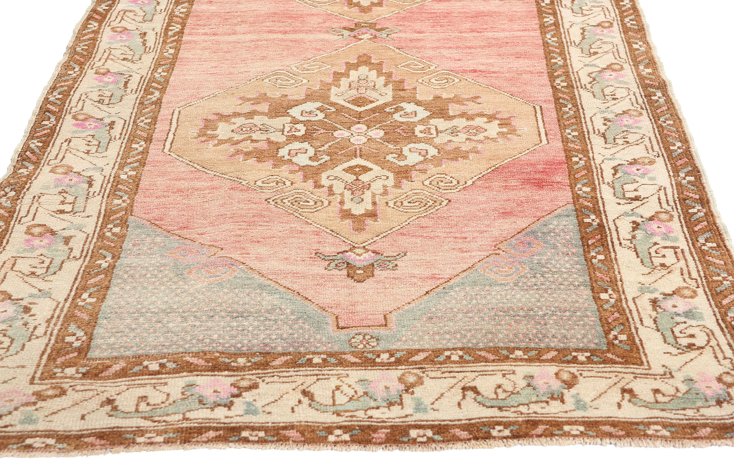 3 x 10 Vintage Pink Turkish Oushak Rug 52805
