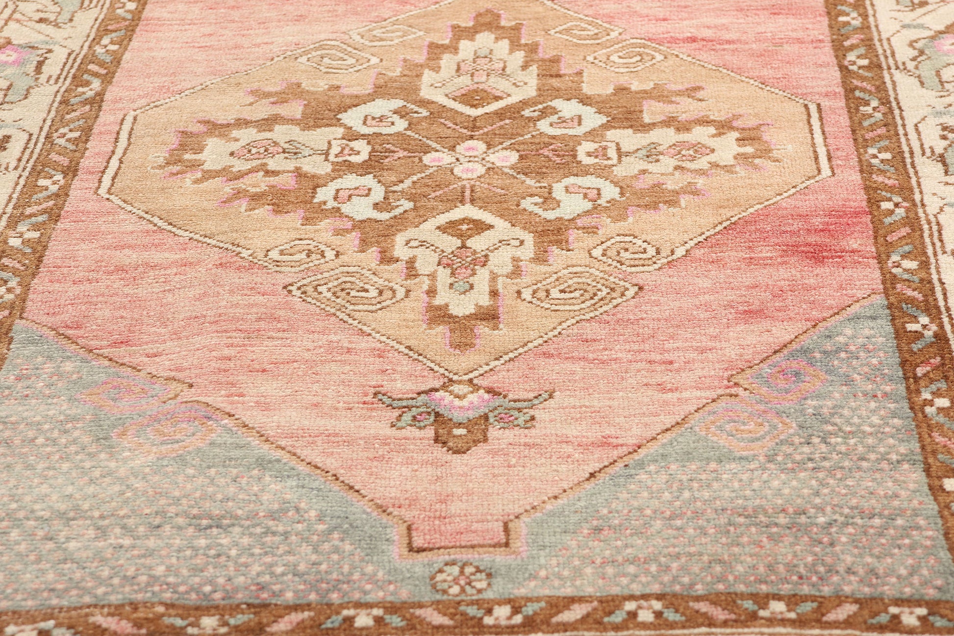 3 x 10 Vintage Pink Turkish Oushak Rug 52805
