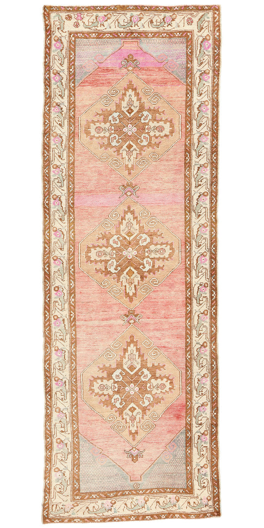 3 x 10 Vintage Pink Turkish Oushak Rug 52805