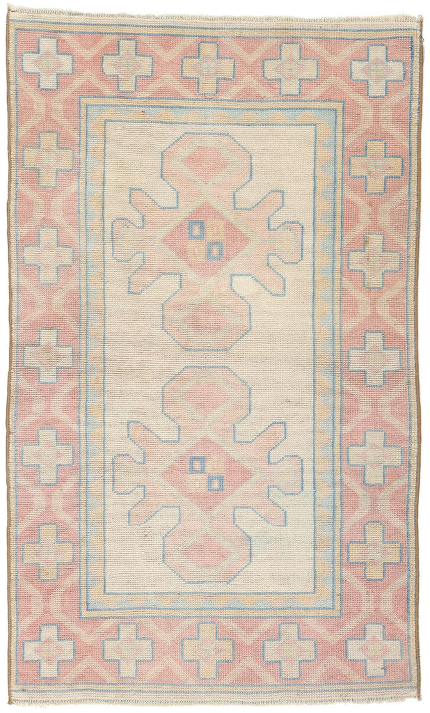 3 x 4 Vintage Pink Turkish Oushak Rug 53930