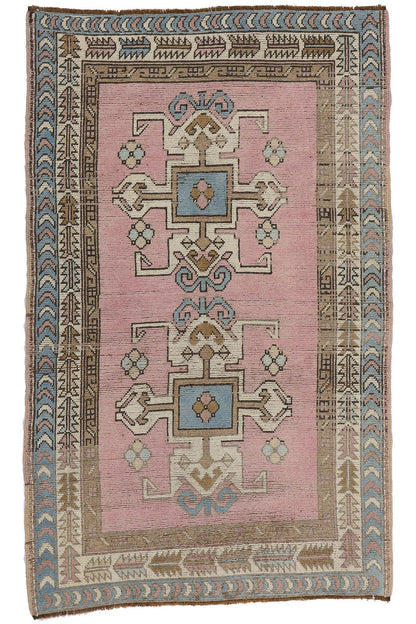 4 x 6 Vintage Pink Turkish Oushak Rug 53929