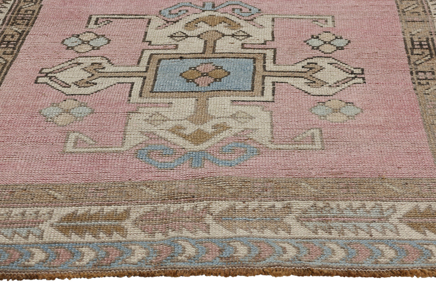 4 x 6 Vintage Pink Turkish Oushak Rug 53929