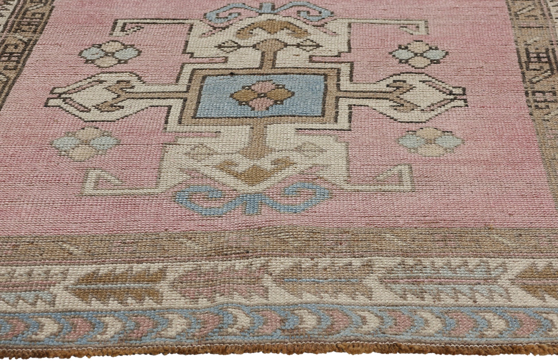 4 x 6 Vintage Pink Turkish Oushak Rug 53929