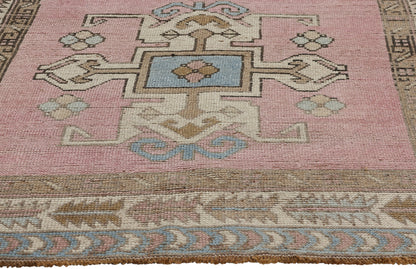 4 x 6 Vintage Pink Turkish Oushak Rug 53929