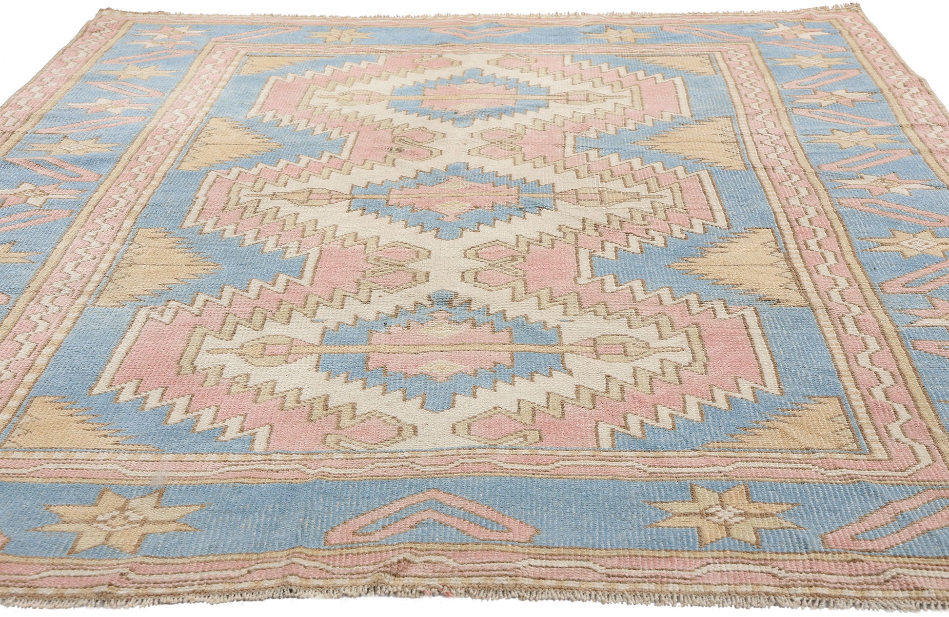 5 x 7 Vintage Pink Turkish Oushak Rug 53939